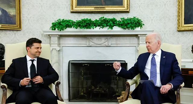 Tổng thống Mỹ Joe Biden gặp người đồng cấp Ukraine Volodymyr Zelensky tại Washington.