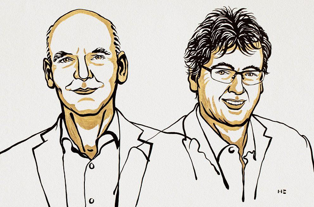2 nhà khoa học Benjamin List (trái) và David MacMillan được nhận giải Nobel Hóa học 2021.