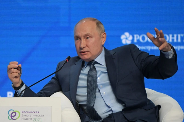 Tổng thống Putin tại Diễn đàn Tuần lễ Năng lượng Nga ở Moscow.