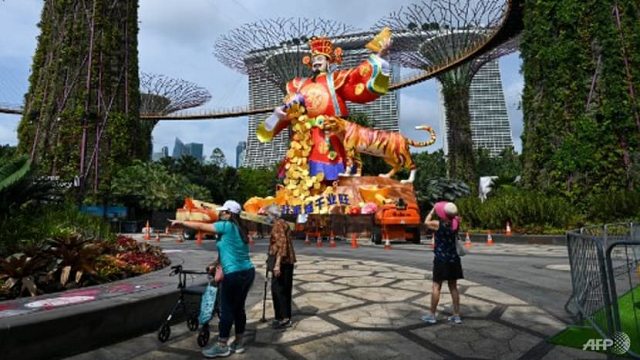 Hình ảnh trang trí đón năm Nhâm Dần tại Singapore.