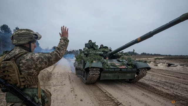 Quân đội Ukraine trong một cuộc tập trận.