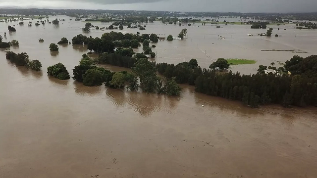 Cảnh lũ lụt ở Australia.