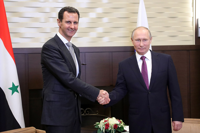 Tổng thống Syria Assad và Tổng thống Nga Putin.