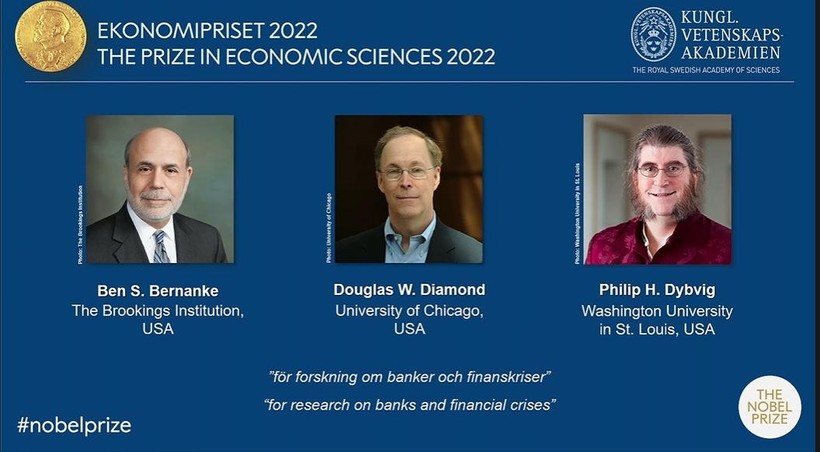 3 người Mỹ đoạt giải Nobel Kinh tế 2022.