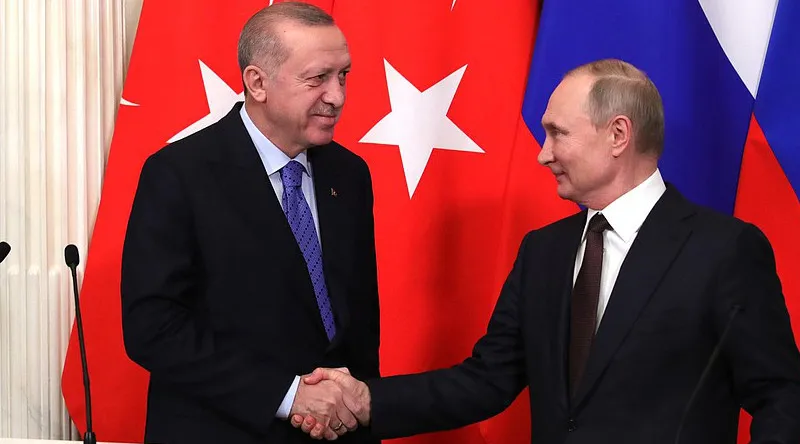 Tổng thống Nga Vladimir Putin và người đồng cấp Thổ Nhĩ Kỳ Recep Tayyip Erdogan.
