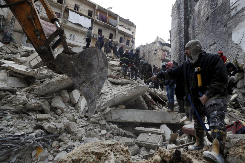Động đất tại Aleppo, Syria. (Ảnh: AP).