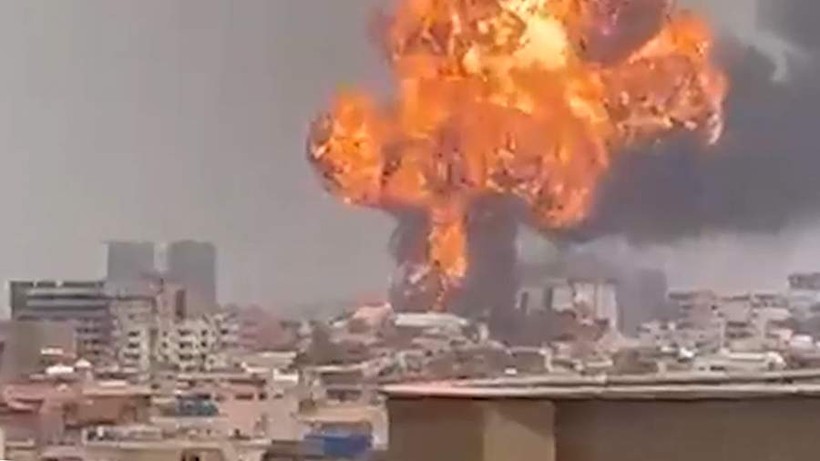 Hình ảnh vụ nổ ở thủ đô Sudan.