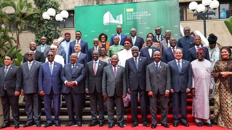Các nhà lãnh đạo Liên minh châu Phi trong cuộc họp ở Nairobi, Kenya. (Ảnh: State House of Kenya / Anadolu Agency qua Getty Images)