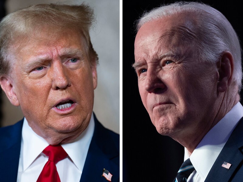 Tổng thống Joe Biden (phải) và cựu Tổng thống Mỹ Donald Trump.