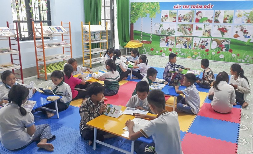 Thư viện thân thiện Trường tiểu học Hua Nguống, huyện Mường Ảng. Ảnh: Phan Thành.