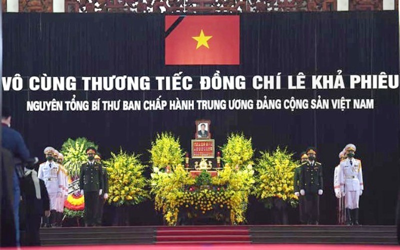 Lễ tang nguyên Tổng Bí thư Lê Khả Phiêu được tổ chức tại Trung tâm Hội nghị 25B, tỉnh Thanh Hóa.