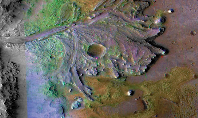 Hố va chạm Jezero trên sao Hỏa.