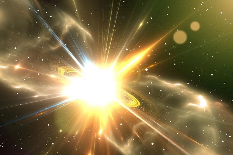 Hình ảnh tưởng tượng về một vụ nổ siêu tân tinh trong vũ trụ.