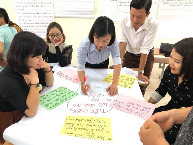 Giáo viên cốt cán tỉnh Phú Yên tham gia khoá bồi dưỡng giáo viên cốt cán nhằm thực hiện Chương trình GDPT mới. Ảnh: IT