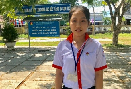 Em Lê Thị Ni, 4 năm liền đạt HS giỏi Văn cấp huyện.