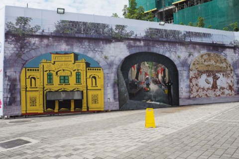 Một trong những tác phẩm thuộc dự án "Bích họa trên phố Phùng Hưng"