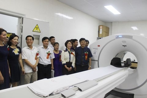 Bệnh viện Ung bướu Hà Nội chính thức đưa vào sử dụng hệ thống máy chụp PET/CT giúp tầm soát sớm bệnh ung thư. Ảnh: VGP