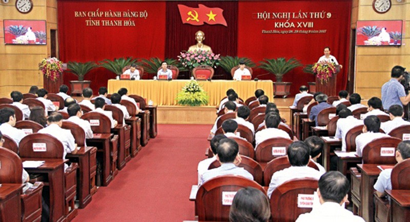 Phiên họp BCH Đảng bộ tỉnh Thanh Hoá sáng 29.9. Ảnh: báo Thanh Hóa