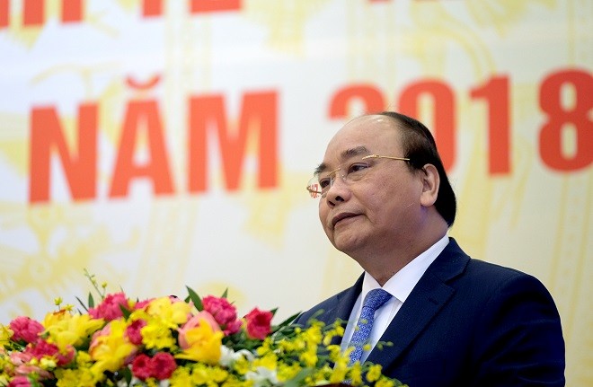 Thủ tướng Nguyễn Xuân Phúc phát biểu tại Hội nghị - Ảnh: VGP