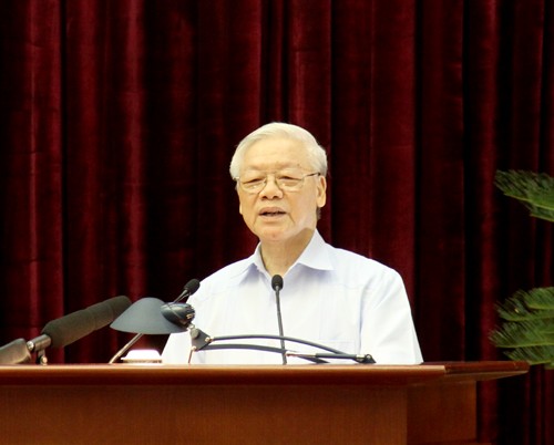 Tổng Bí thư Nguyễn Phú Trọng phát biểu chỉ đạo Hội nghị. Ảnh: VGP