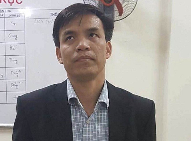Đối tượng Giáp Văn Hạnh bị bắt để điều tra về tội danh lừa đảo