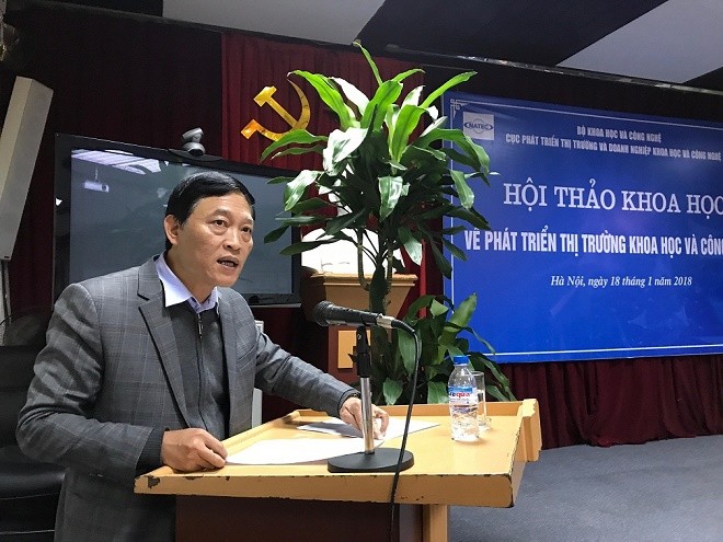 Thứ trưởng Bộ KH&CN Trần Văn Tùng phát biểu tại Hội nghị phát triển thị trường KH&CN