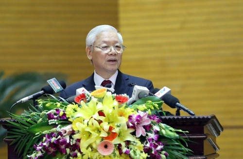 Tổng Bí thư Nguyễn Phú Trọng phát biểu chỉ đạo Hội nghị. Ảnh: Kỳ Anh