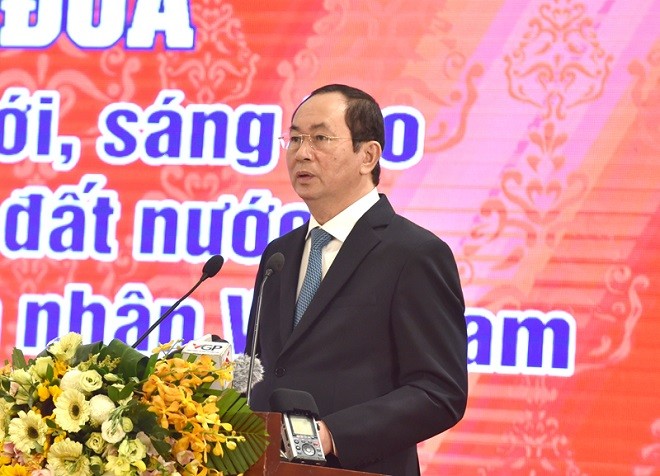 Chủ tịch nước Trần Đại Quang phát biểu chỉ đạo tại lễ phát động. Ảnh: VGP