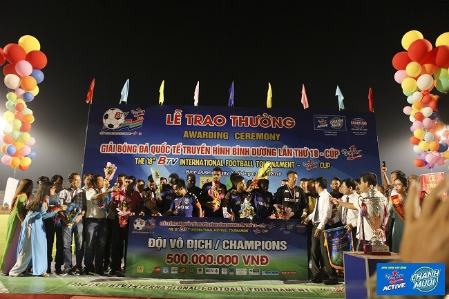 Câu lạc bộ B.Bình Dương đã giành chức vô địch Giải Bóng đá quốc tế truyền hình Bình Dương - Cúp Number 1 lần thứ 18.