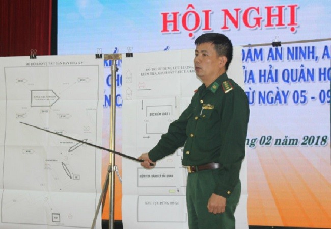 Thượng tá Đinh Đức Thọ, Phó Tham mưu trưởng BĐBP Đà Nẵng triển khai kế hoạch bảo vệ. Ảnh báo Biên phòng