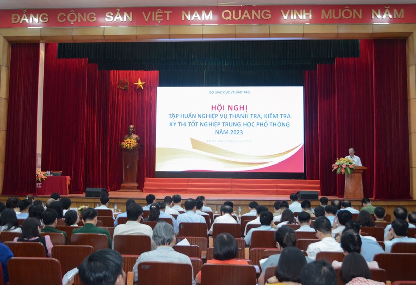 Hội nghị tập huấn nghiệp vụ thanh tra, kiểm tra Kỳ thi tốt nghiệp THPT năm 2023 tại Hà Nội.