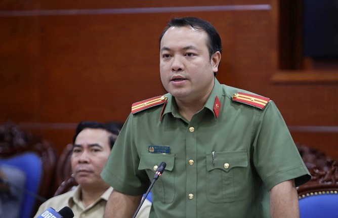Thiếu tá Nguyễn Hữu Đức - phó giám đốc Công an tỉnh Hoà Bình