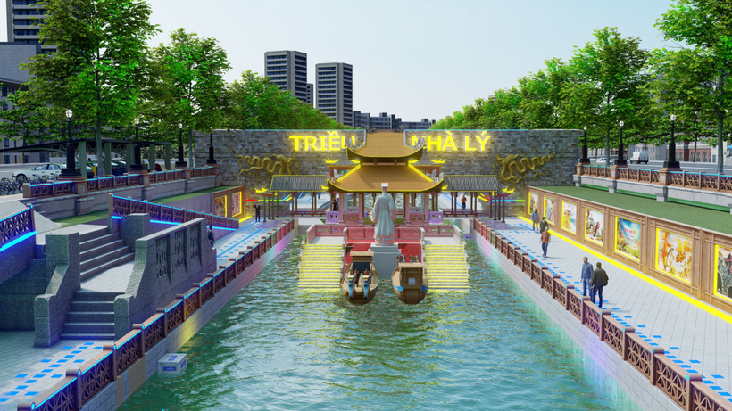 Mô hình 3D đề án cải tạo sông Tô Lịch thành "Công viên Lịch sử - văn hóa - tâm linh Tô Lịch".
