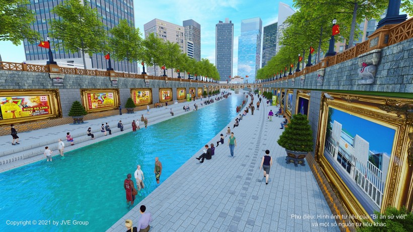 Hình ảnh bản vẽ của dự án biến sông Tô Lịch thành công viên.