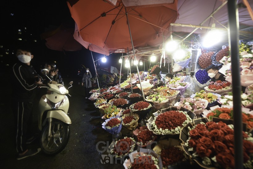 Lượng khách mua hoa tại chợ hoa Quảng An trước ngày 8/3 rất ít.