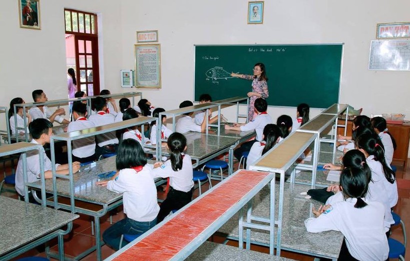 Giờ lên lớp của cô trò Trường THCS Hải Cường, huyện Hải Hậu, tỉnh Nam Định