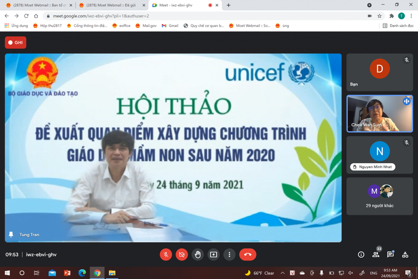 PGS.TS Nguyễn Bá Minh - Vụ trưởng Vụ GDMN chủ trì hội thảo.