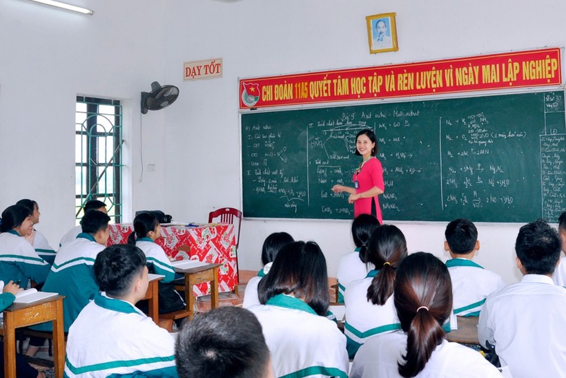 Giờ lên lớp của cô trò Trường THPT Trần Nhân Tông, tỉnh Nam Định