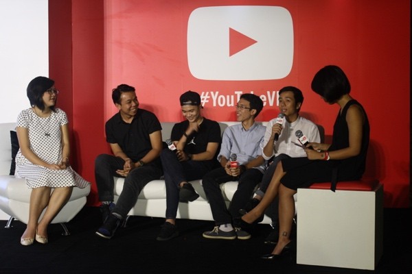 Các nhà sáng tạo nội dung Việt Nam trong buổi mừng YouTube Việt Nam 1 tuổi.