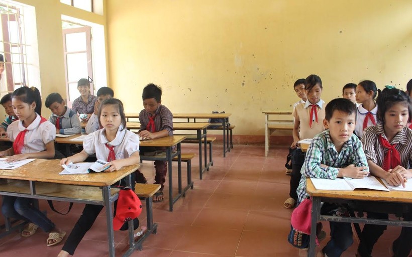 Học sinh Trường THCS Lũng Cao, huyện miền núi Bá Thước, Thanh Hóa.