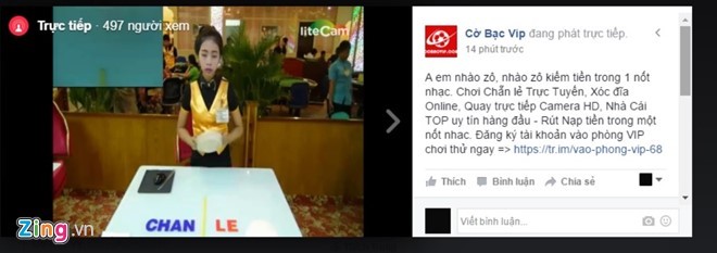Facebook Live ở Việt Nam thành ổ cờ bạc trực tuyến