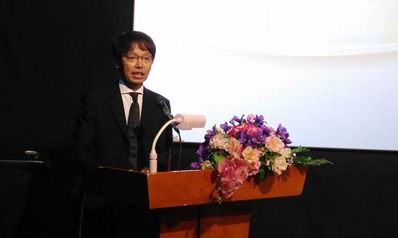 Công sứ Nhật Bản tại Việt Nam Yanagi Jun phát biểu tại buổi công chiếu các tác phẩm dự thi 