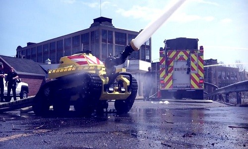 Robot cứu hỏa phun 9.500 lít nước/phút