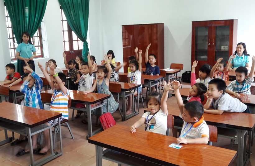 Các em tích cực tham gia các hoạt động học tập trong Câu lạc bộ Tiền Tiểu học.
