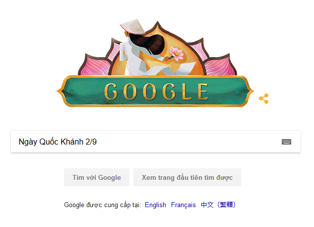 Google thay đổi logo mừng ngày Quốc khánh Việt Nam