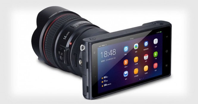 Máy ảnh không gương lật chạy Android, lắp ống kính Canon
