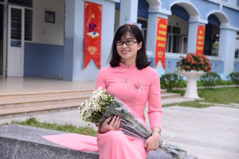 Cô Lê Thanh Hải - giáo viên trường THCS Nhân Chính.