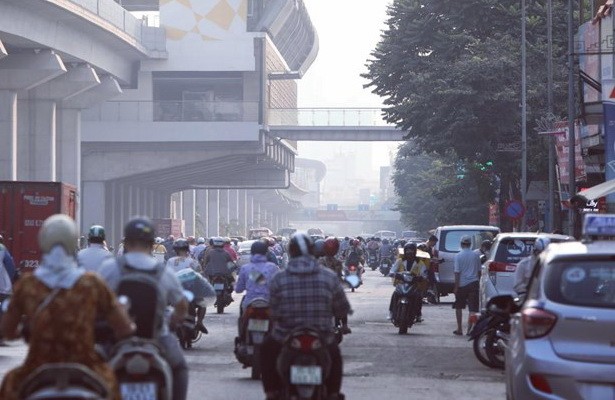 Chỉ số ô nhiễm không khí ở Hà Nội trong sáng 1/10 cao kỷ lục.