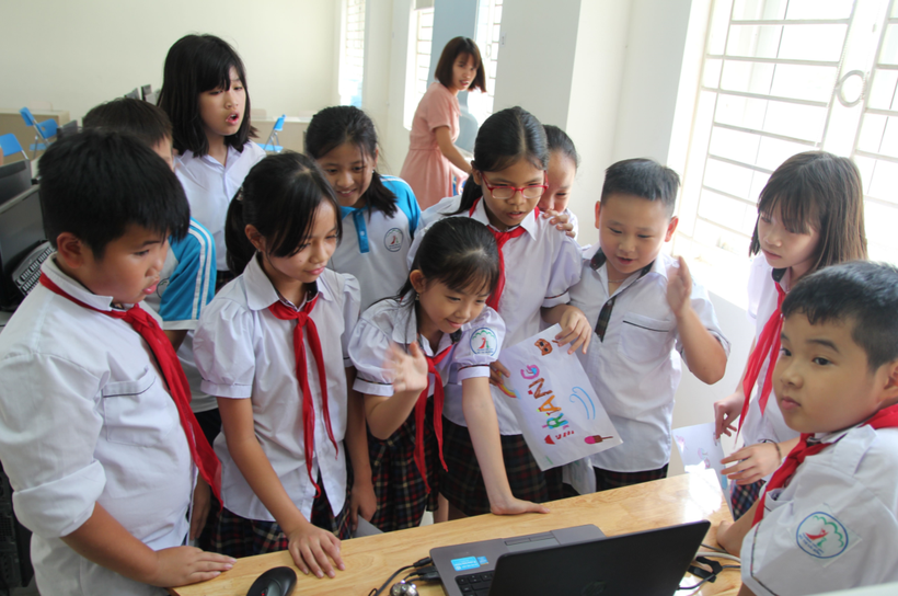 Học sinh Trường tiểu học đô thị Sài Đồng- một trong 19 trường chất lượng cao của Hà Nội.