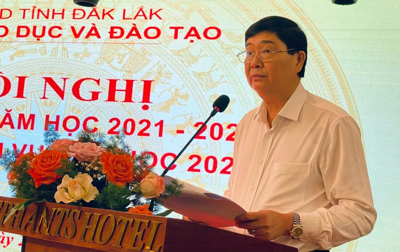 Giám đốc Sở GD&ĐT Phạm Đăng Khoa phát biểu kết luận Hội nghị.